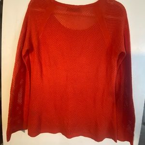 Rag & Bone Red Scoop Neck Slim Fitting Top Long Sleeve